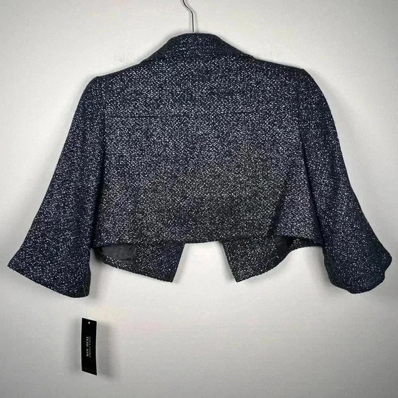 Rickie Freeman For Teri Jon Black Metallic Wool Blend Beaded Jacket Women’s Sz 4 - Picture 4 of 10